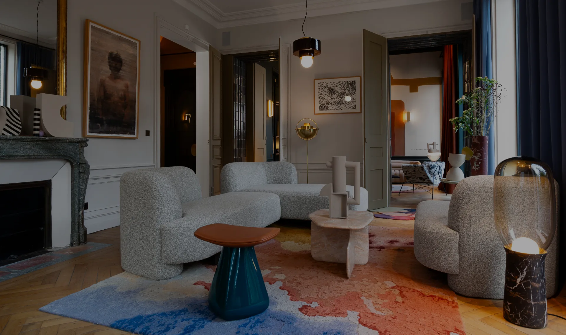 Le grand salon du showroom, rue Jean Lecanuet à Rouen